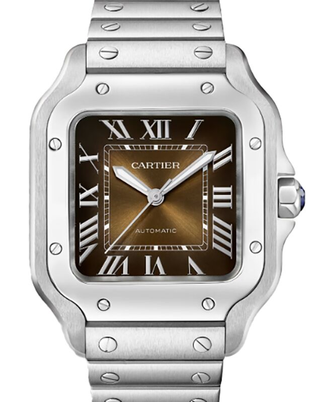 Cartier Santos de Cartier Medium Steel Brown Dial WSSA0065