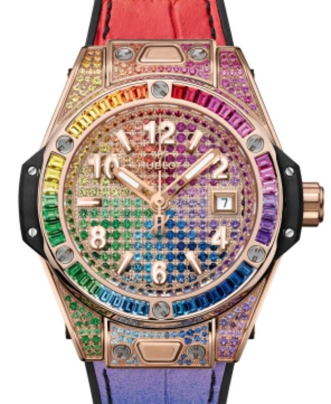 Hublot Big Bang 3-Hands One Click King Gold Rainbow 33mm 485.OX