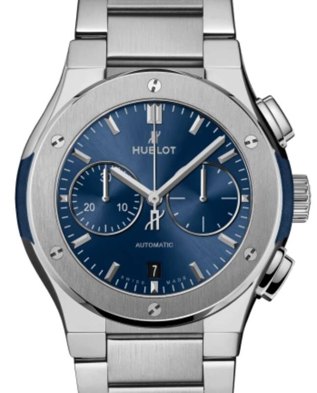 Hublot Classic Fusion Blue Chronograph Titanium Bracelet 42 mm 540