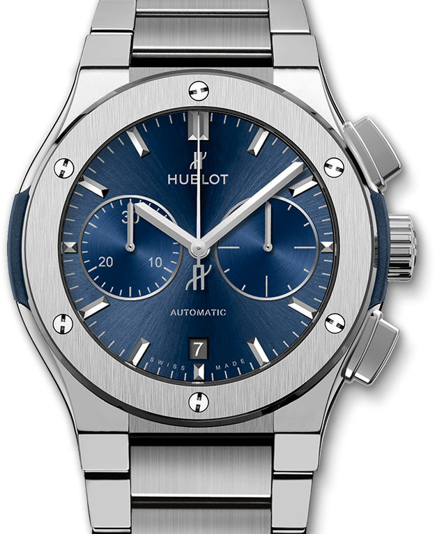 Hublot Classic Fusion Blue Chronograph Titanium Bracelet 42mm 520