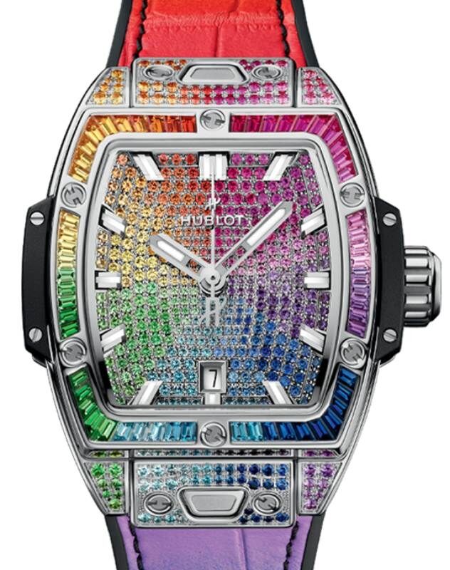 Hublot Shaped Spirit of Big Bang 3-Hands Steel Rainbow 32mm 682.SX