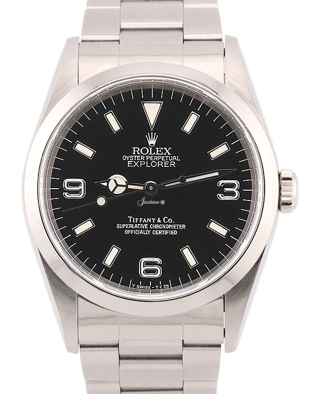 Rolex Explorer I Tiffany& Co. 36mm Steel Oyster Black Dial 14270