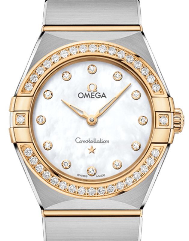 Omega Women\'s Silver and Gold Constellation Watch with diamond bezel OMEGA | Constellation Two-Tone - Textured Diamond Dial and Bezel main image 4