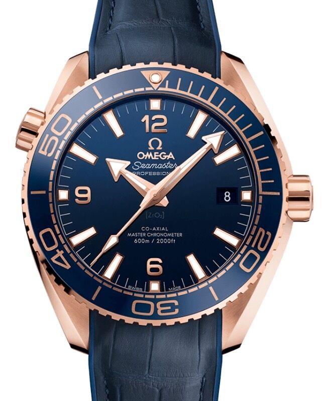 Omega Seamaster Planet Ocean 600M 43.5mm Sedna Gold Blue Dial