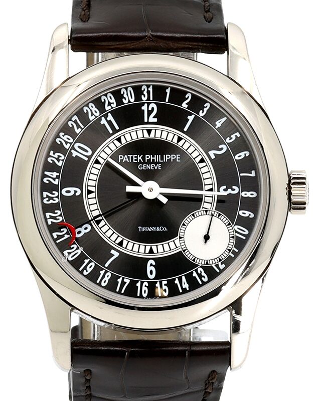 PATEK PHILIPPE カラトラバ 6000G-001 その2 Patek Philippe Calatrava White Gold 37mm Black Tiffany & Co Dial