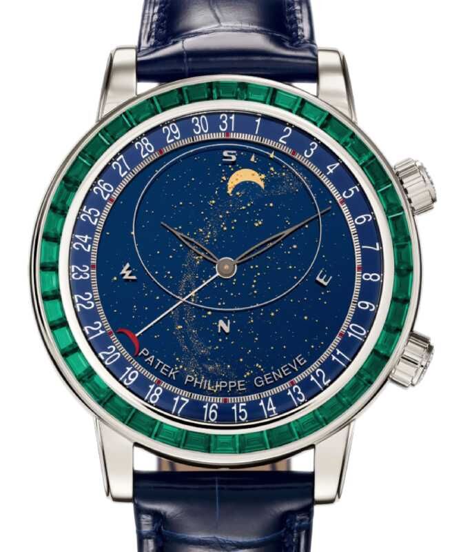 Patek Philippe Celestial Joaillerie Platinum Blue Dial Emerald