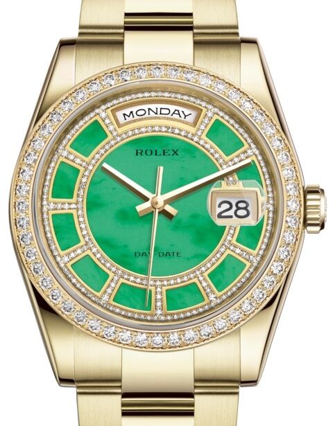 Rolex Day-Date 36 Yellow Gold Carousel of Green Jade Diamond Dial
