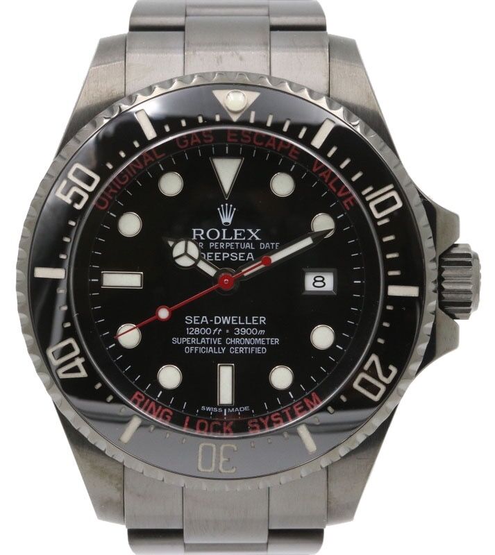 Rolex Deepsea PVD DLC Coated Stainless Steel Red Black Dial