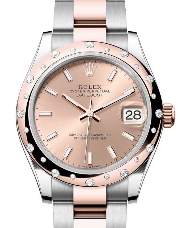 Rolex Datejust 31 Rose Gold/Steel Rose Index Dial & Domed Set