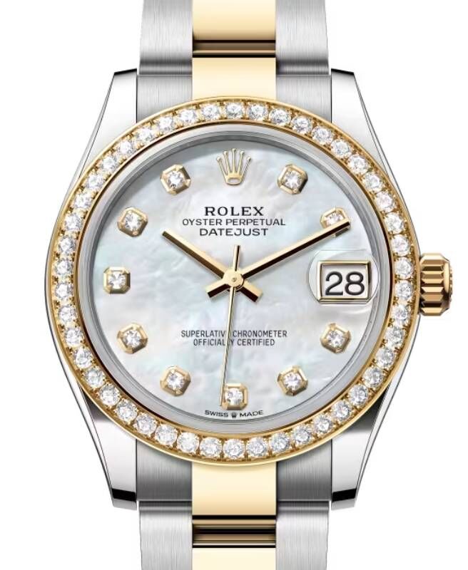 Rolex Datejust 31 Yellow Gold/Steel White Mother of Pearl Dial