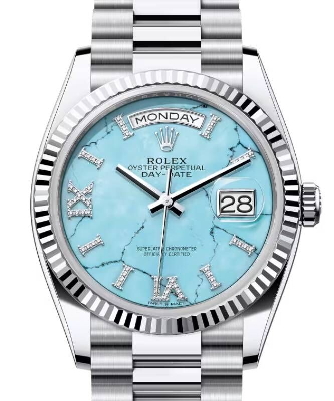 Rolex Day-Date 36 President Platinum Turquoise 