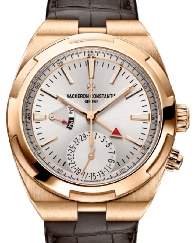 Vacheron Constantin Overseas Dual Time 41mm Pink Rose Gold Silver
