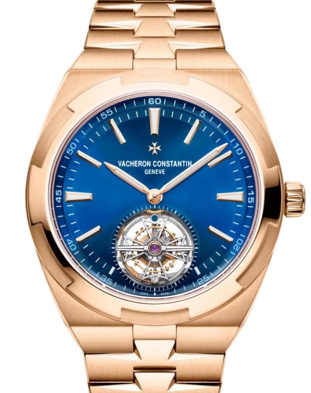 Vacheron Constantin Overseas Tourbillon 42.5mm Pink Rose Gold Blue