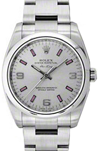 Rolex Oyster Perpetual 34 Stainless Steel Silver Arabic / Index Dial & Smooth Bezel Oyster Bracelet 114200