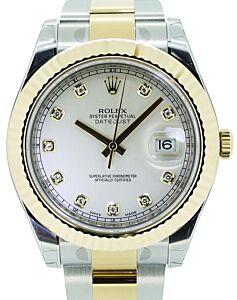 Rolex Datejust II 116333 Men's 41mm Diamond Ivory 18k Yellow Gold BRAND NEW
