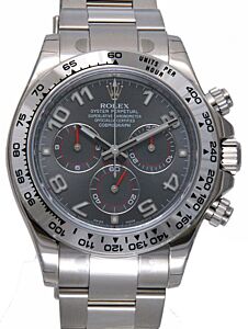 Rolex Daytona White Gold Grey Arabic Dial Oyster Bracelet 116509 - PRE-OWNED 