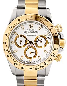 Rolex Daytona 116523 White Chronograph Yellow Gold Stainless Steel BRAND NEW