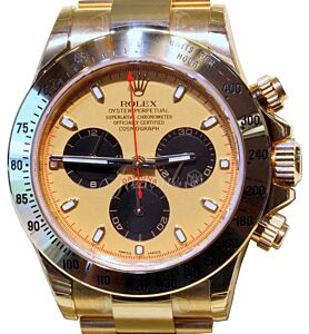 Rolex Daytona Yellow Gold Paul Newman Champagne/Black Index Dial Yellow Gold Bezel Oyster Bracelet 116528 