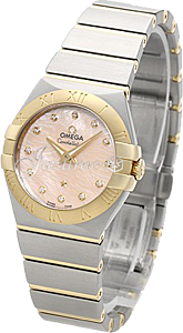 OMEGA 123.20.27.60.57.005 CONSTELLATION QUARTZ 27mm STEEL AND YELLOW GOLD BRAND NEW