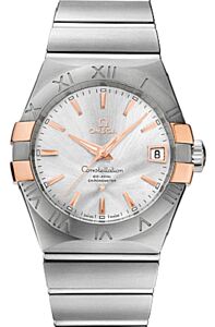 Omega Constellation Co-Axial 123.20.38.21.02.004 38mm Silver Index Roman Red Gold Stainless Steel - BRAND NEW