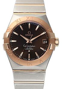 Omega Constellation Co-Axial 123.20.38.21.13.001 38mm Brown Index Roman Red Gold Stainless Steel - BRAND NEW