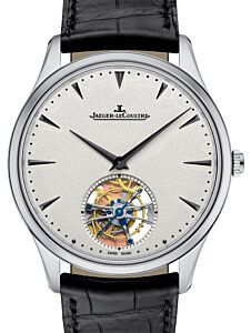 Jaeger-LeCoultre Calibre 982 Master Ultra Thin Tourbillon 1323420 Silver Index White Gold Leather 40mm Automatic BRAND NEW
