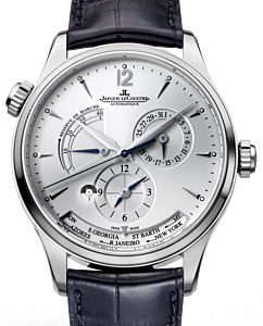 Jaeger-LeCoultre Calibre 939A/1 Master Geographic 1428421 Silver Index Stainless Steel Leather 39mm Automatic BRAND NEW