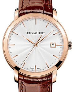 Audemars Piguet 15170OR.OO.A809CR.01 Jules Audemars Selfwinding 39mm Silver Guilloche Index Rose Gold BRAND NEW