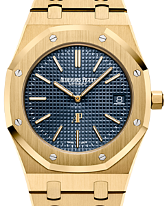 Audemars Piguet Royal Oak Extra-Thin Yellow Gold Blue Index 39mm Yellow Gold Bracelet 15202BA.OO.1240BA.01 - BRAND NEW