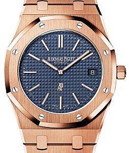 Audemars Piguet Royal Oak Extra-Thin Rose Gold Blue Dial 15202OR.OO.1240OR.01 - PRE-OWNED