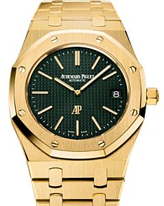 Audemars Piguet 15205BA.OO.1240BA.01 Royal Oak Extra-Thin The Hour Glass 39mm Black Index Yellow Gold - BRAND NEW