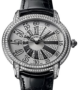 Audemars Piguet 15336BC.ZZ.D102CR.01 Millenary Millenary Qe Ii Cup 2013 45mm Silver Guilloche Diamond Paved Arabic Roman White Gold Leather BRAND NEW