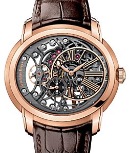 Audemars Piguet 15352OR.OO.D093CR.01 Millenary Openworked 47mm Black Skeleton Roman Rose Gold Leather BRAND NEW