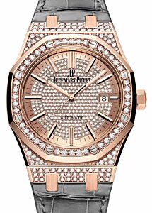 Audemars Piguet 15402OR.ZZ.D003CR.01 Royal Oak Selfwinding 41mm Diamond Pave Index Rose Gold Diamond Set - BRAND NEW