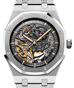 Audemars Piguet Royal Oak Double Balance Wheel Openworked 41mm Stainless Steel Black Skeleton Dial 15407ST.OO.1220ST.01 - BRAND NEW