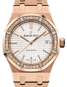 Audemars Piguet Royal Oak Selfwinding Rose Gold Diamond 37mm Silver Dial Bracelet 15451OR.ZZ.1256OR.01