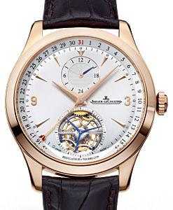 Jaeger-LeCoultre Calibre 978B Master Tourbillon Dualtime 1562421 Silver Arabic / Index Rose Gold Leather 41.5mm Automatic BRAND NEW
