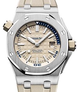 Audemars Piguet Royal Oak Offshore Diver 15710ST.OO.A085CA.01 Beige Index Stainless Steel Rubber 42mm BRAND NEW