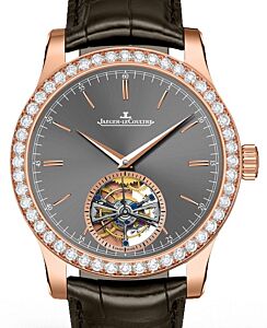 Jaeger-LeCoultre Calibre 978 Master Grand Tourbillon 1662451 Slate Index Diamond Bezel Rose Gold Leather 43mm Automatic BRAND NEW