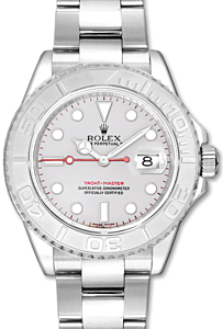 Rolex Yacht-Master 35 168622 Silver Dial Platinum Bezel Stainless Steel Oyster - BRAND NEW