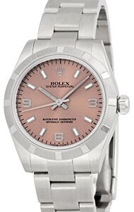 Rolex Oyster Perpetual 31 Ladies Midsize Stainless Steel Pink Arabic / Index Dial Engine-Turned Bezel & Oyster Bracelet 177210 - BRAND NEW