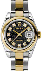 Rolex Lady-Datejust 26 179163-BLKJDO Black Jubilee Diamond Yellow Gold Stainless Steel Oyster - BRAND NEW