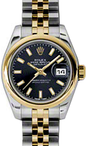 Rolex Lady-Datejust 26 179163-BLKSJ Black Index Yellow Gold Stainless Steel Jubilee - BRAND NEW
