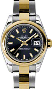 Rolex Lady-Datejust 26 179163-BLKSO Black Index Yellow Gold Stainless Steel Oyster - BRAND NEW
