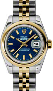 Rolex Lady-Datejust 26 179163-BLUSJ Blue Index Yellow Gold Stainless Steel Jubilee - BRAND NEW