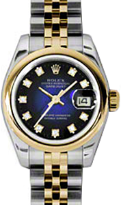 Rolex Lady-Datejust 26 179163-BLVGDJ Blue Vignette Diamond Yellow Gold Stainless Steel Jubilee - BRAND NEW