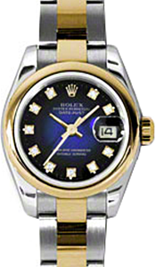 Rolex Lady-Datejust 26 179163-BLVGDO Blue Vignette Diamond Yellow Gold Stainless Steel Oyster - BRAND NEW