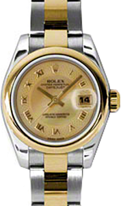 Rolex Lady-Datejust 26 179163-CDMOPRO Champagne Decorated Mother of Pearl Roman Yellow Gold Stainless Steel Oyster - BRAND NEW