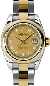 Rolex Lady-Datejust 26 179163-CGDMOPDO Champagne Goldust Mother of Pearl Diamond Yellow Gold Stainless Steel Oyster - BRAND NEW