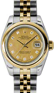 Rolex Lady-Datejust 26 179163-CGMOPDJ Champagne Goldust Mother of Pearl Diamond Yellow Gold Stainless Steel Jubilee - BRAND NEW